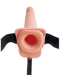 7.5" hollow squirting strap on with balls