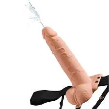 7.5" hollow squirting strap on with balls