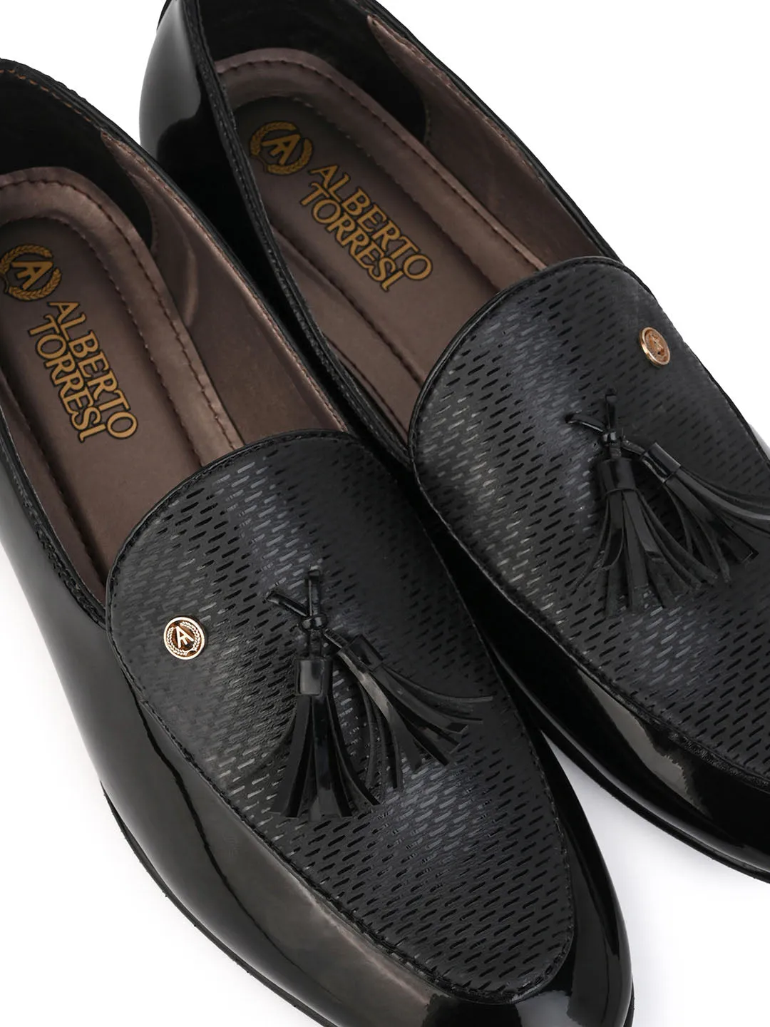 Alberto Torresi Nancy Penny Black Pattent Tassel Loafer