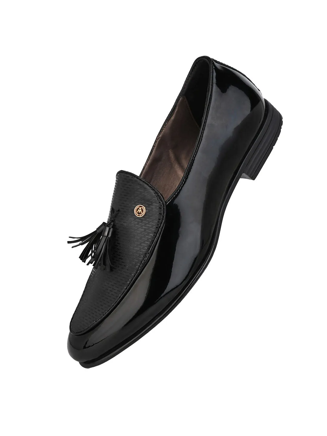 Alberto Torresi Nancy Penny Black Pattent Tassel Loafer