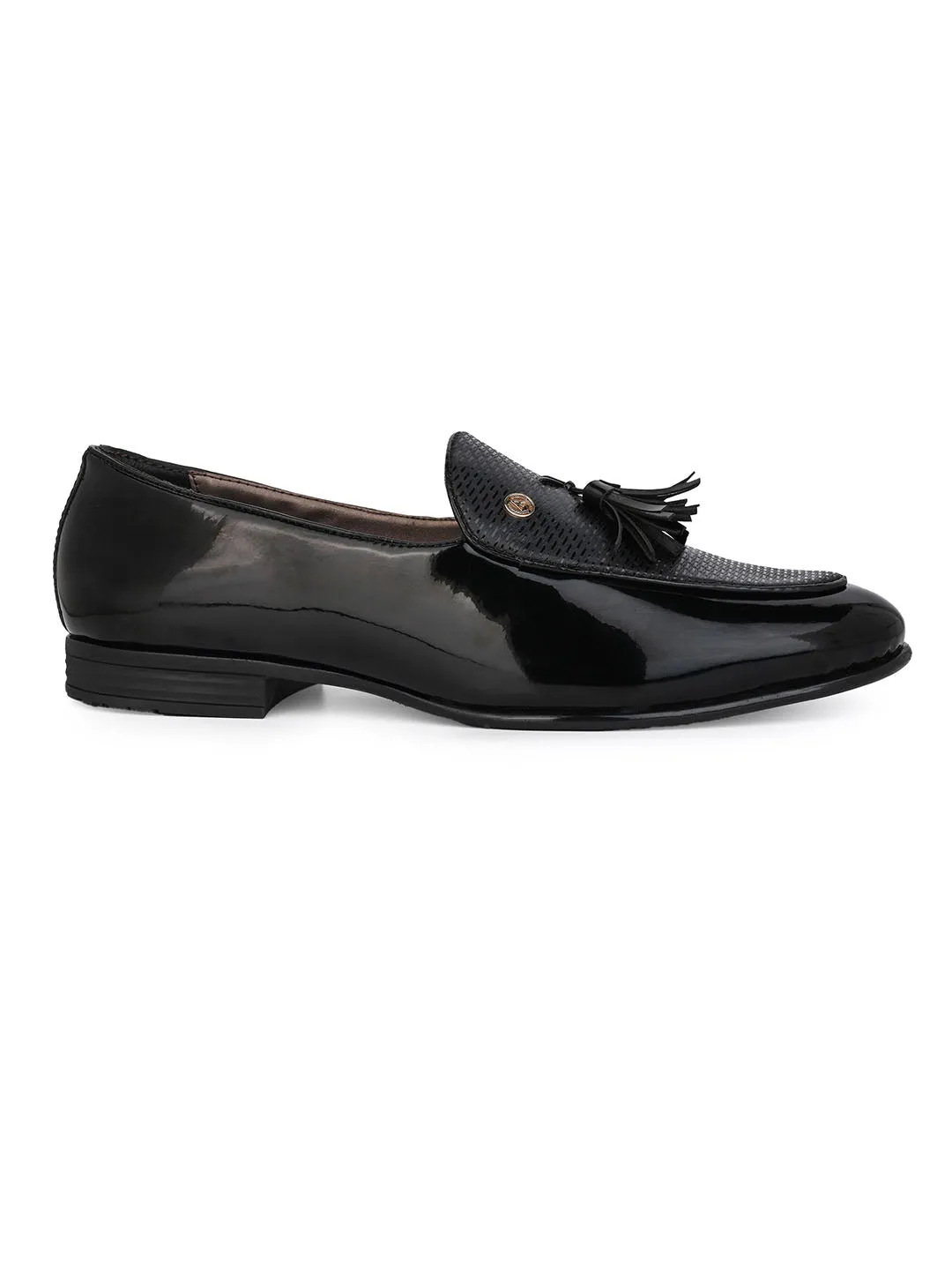 Alberto Torresi Nancy Penny Black Pattent Tassel Loafer