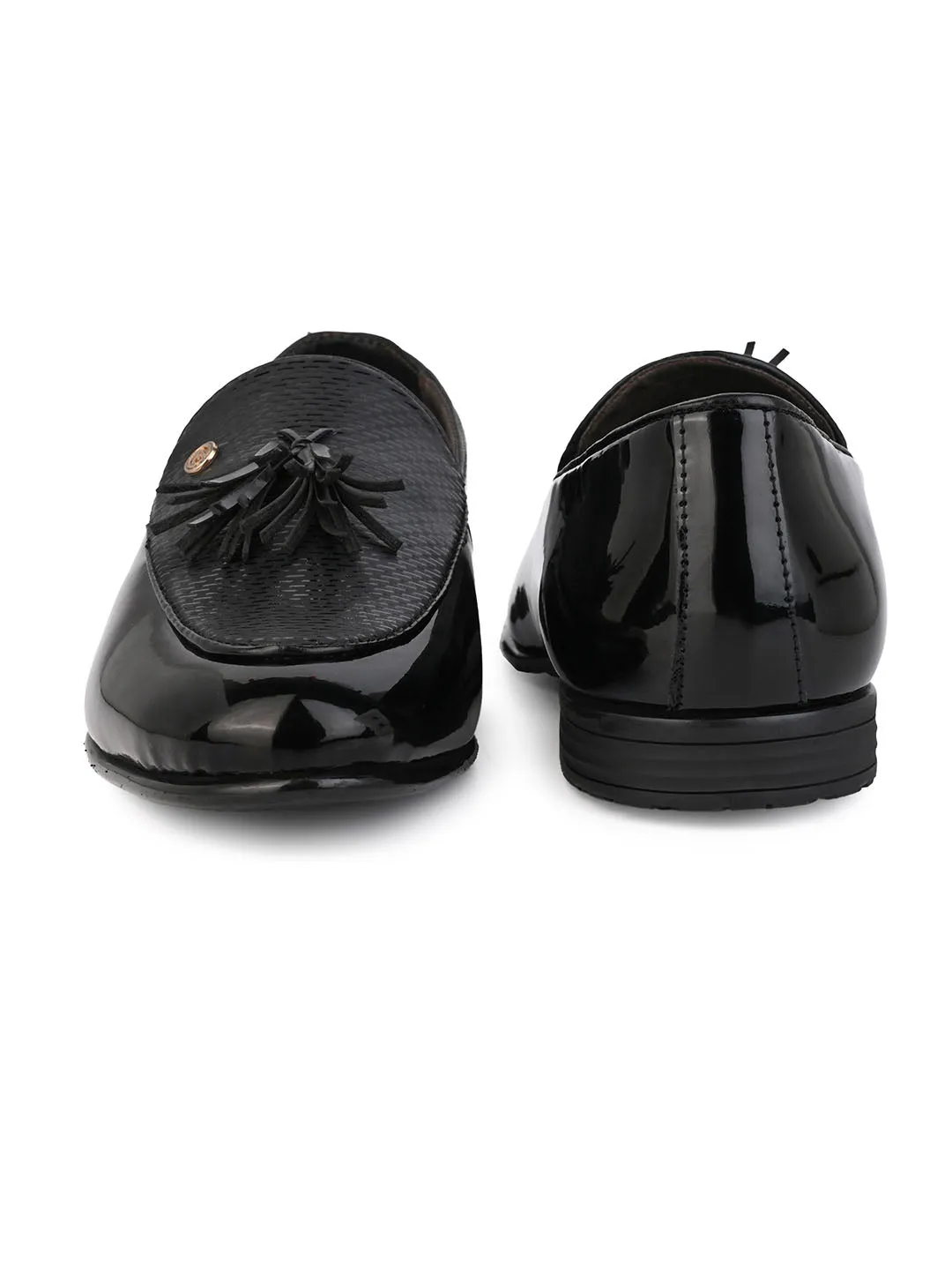 Alberto Torresi Nancy Penny Black Pattent Tassel Loafer