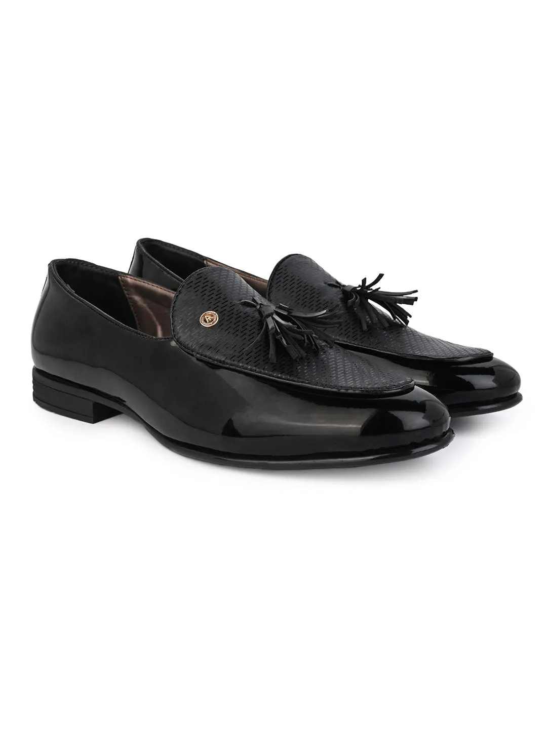 Alberto Torresi Nancy Penny Black Pattent Tassel Loafer