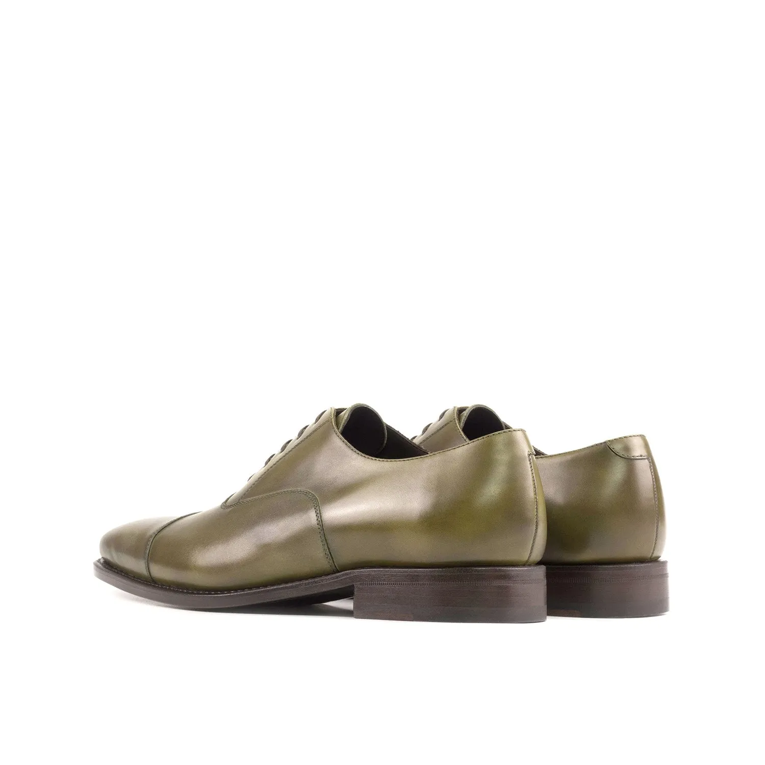 Ambrogio Bespoke Men's Shoes Forest Green Calf-Skin Leather Classic Cap Toe Oxfords (AMB2387)