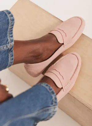 Bethan Pink Suede Loafers