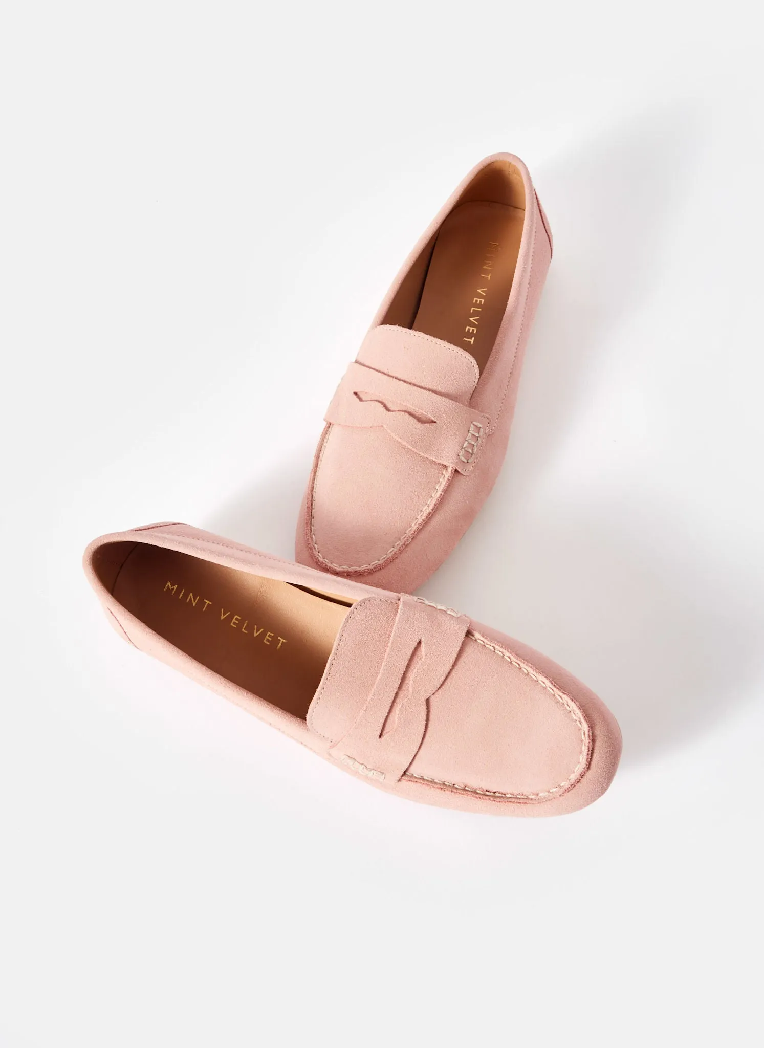 Bethan Pink Suede Loafers