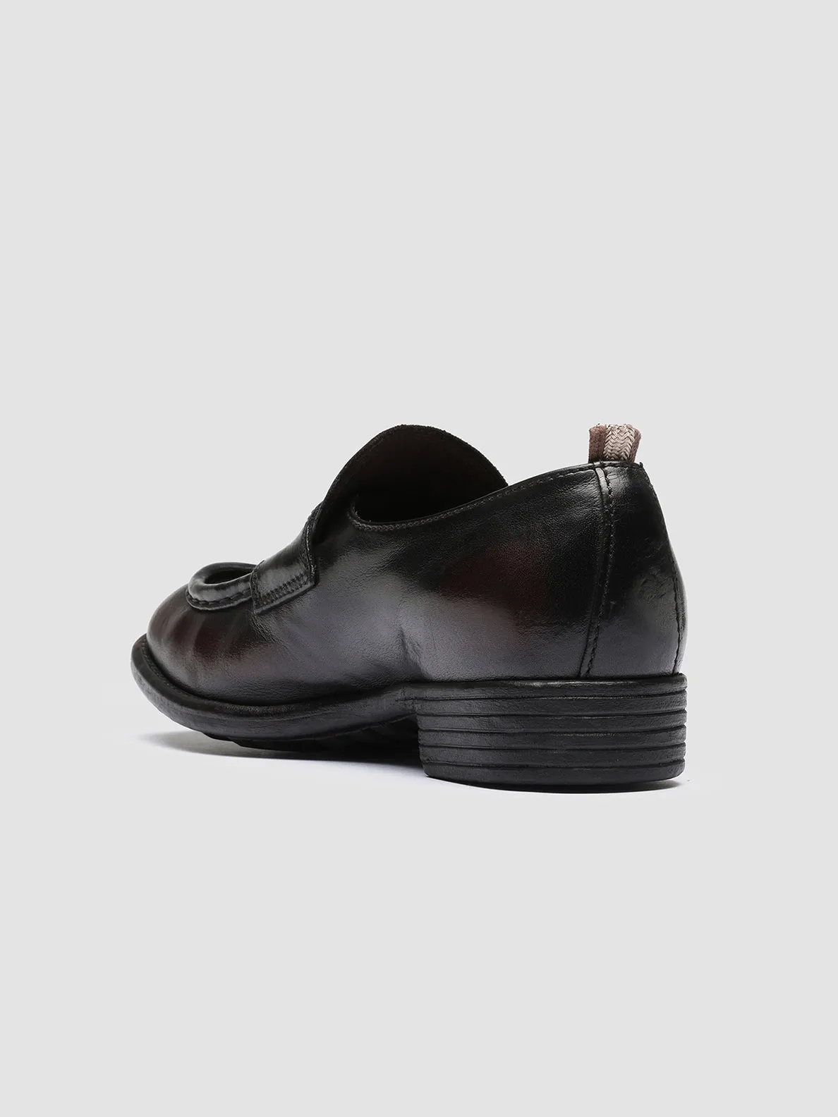 CALIXTE 020 - Burgundy Leather Penny Loafers