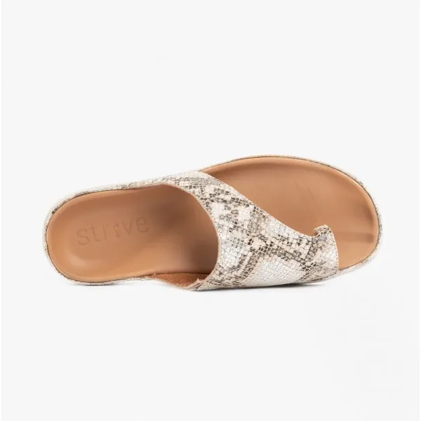 CAPRI Ladies Leather Toe Post Sandals Snake Glamour