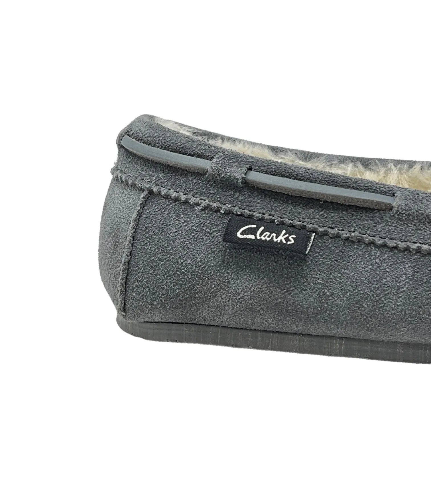 CLARKS Holly Indoor Outdoor Faux Fur Slippers Grey Crme (9, Grey Creme)