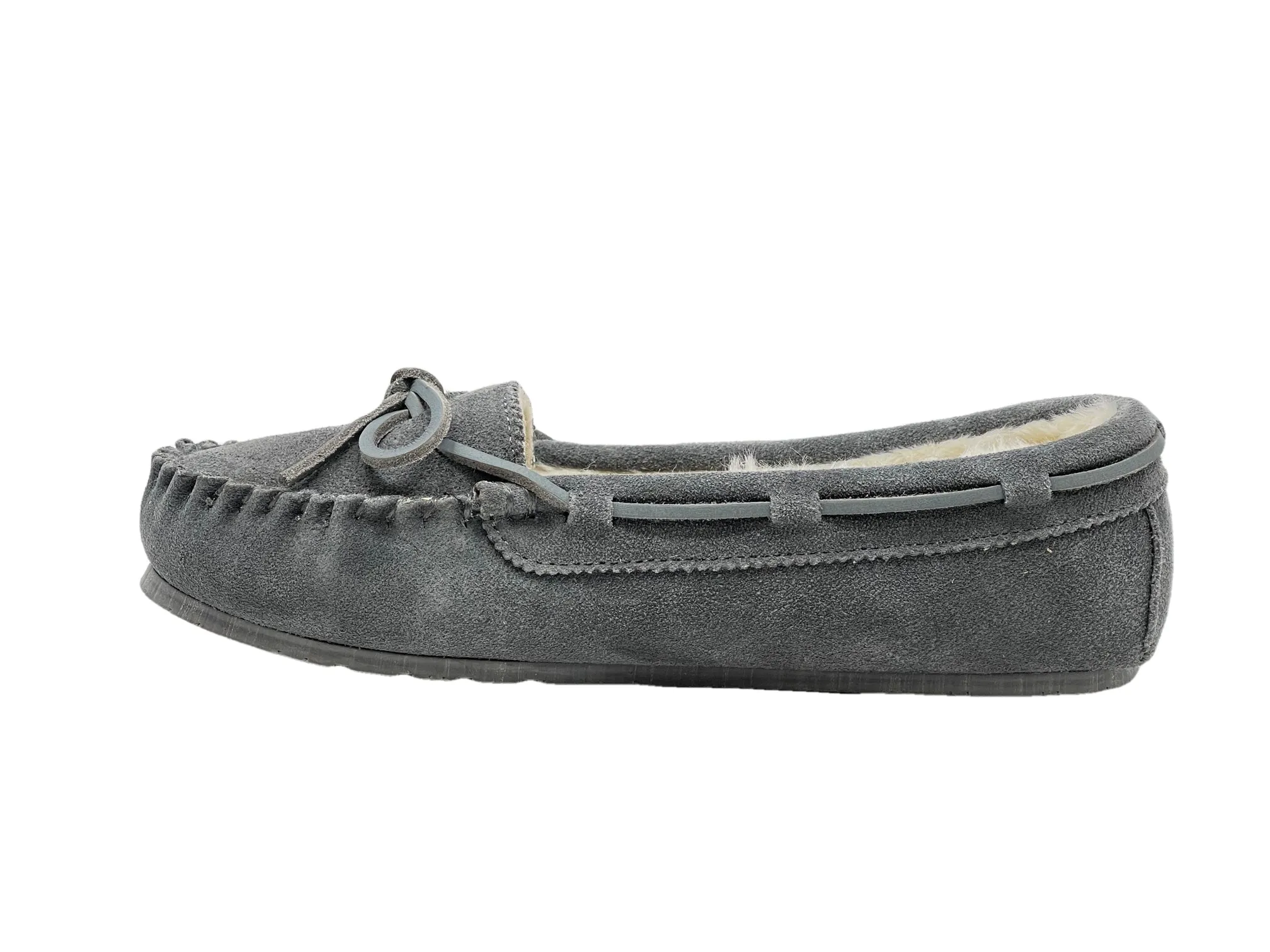 CLARKS Holly Indoor Outdoor Faux Fur Slippers Grey Crme (9, Grey Creme)