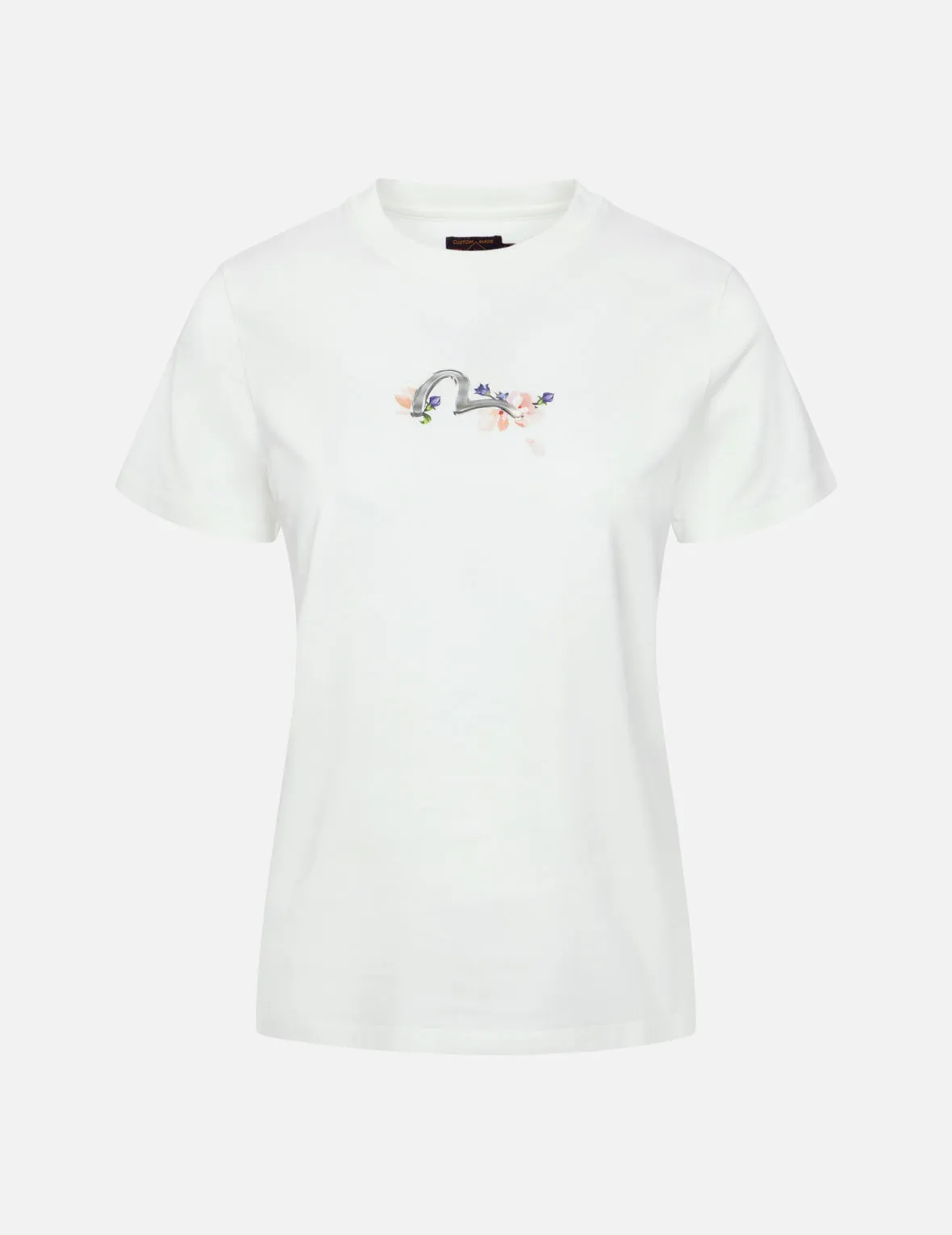 Cranes and Wisteria Print Regular Fit T-Shirt