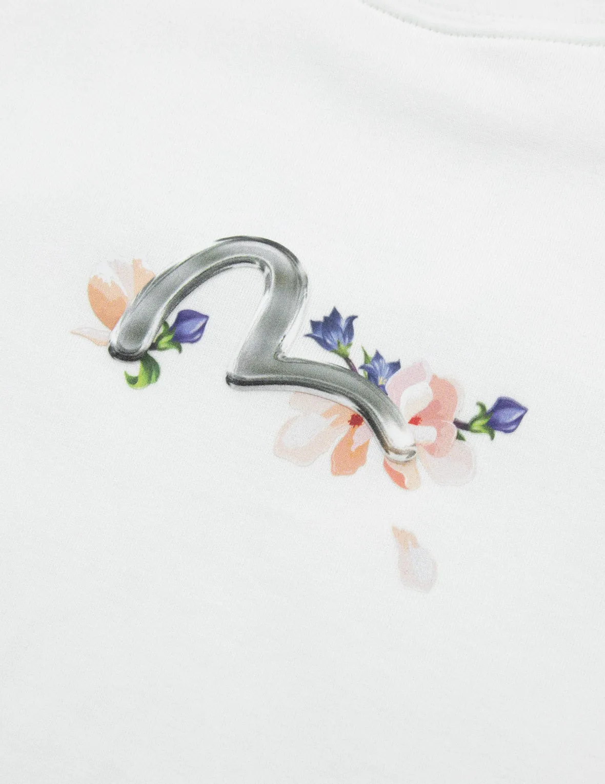 Cranes and Wisteria Print Regular Fit T-Shirt