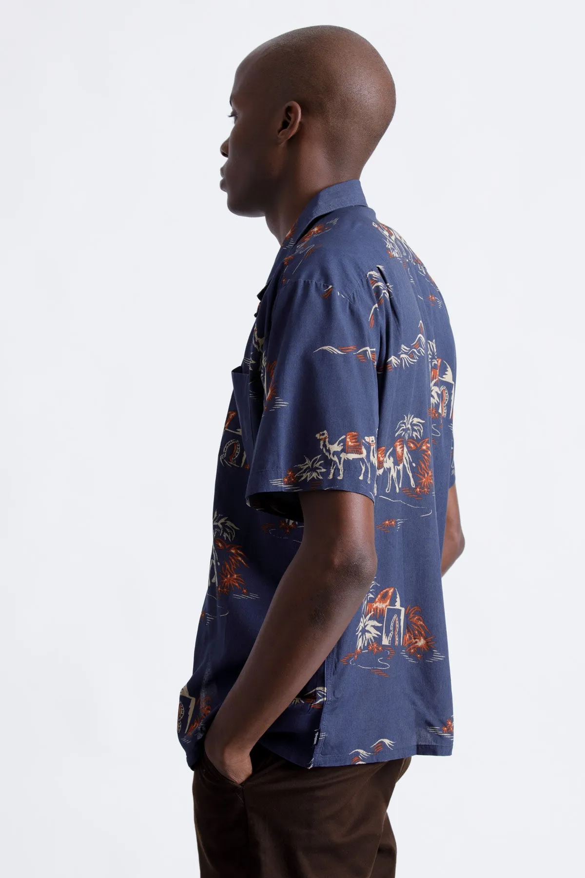 Cruze S/S Woven - Washed Navy/Ginger