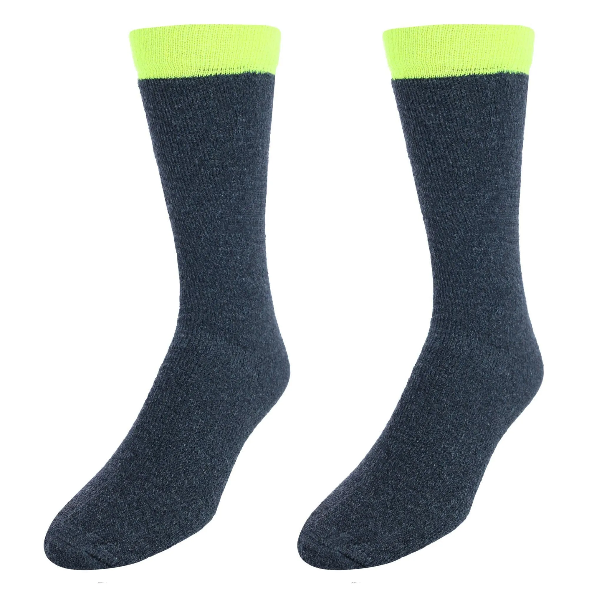 CTM® Men's Hi-Vis Work Boot Socks (2 Pack)