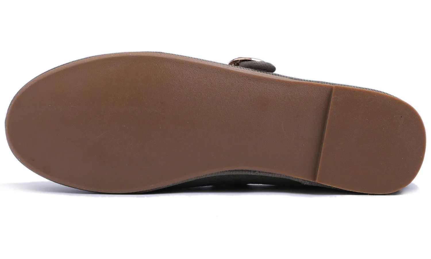 Fevrsole Women's Soft Breathable Mary Jane Memory Foam Cushioned Comfort Round Toe Metal Buckle Flats Walking Canvas Shoes