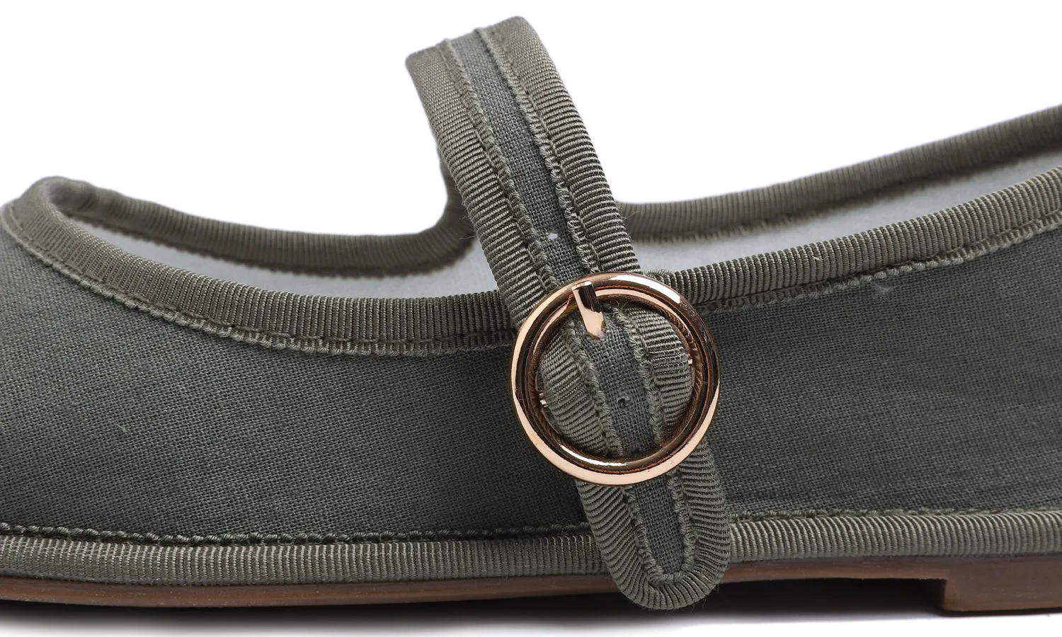 Fevrsole Women's Soft Breathable Mary Jane Memory Foam Cushioned Comfort Round Toe Metal Buckle Flats Walking Canvas Shoes