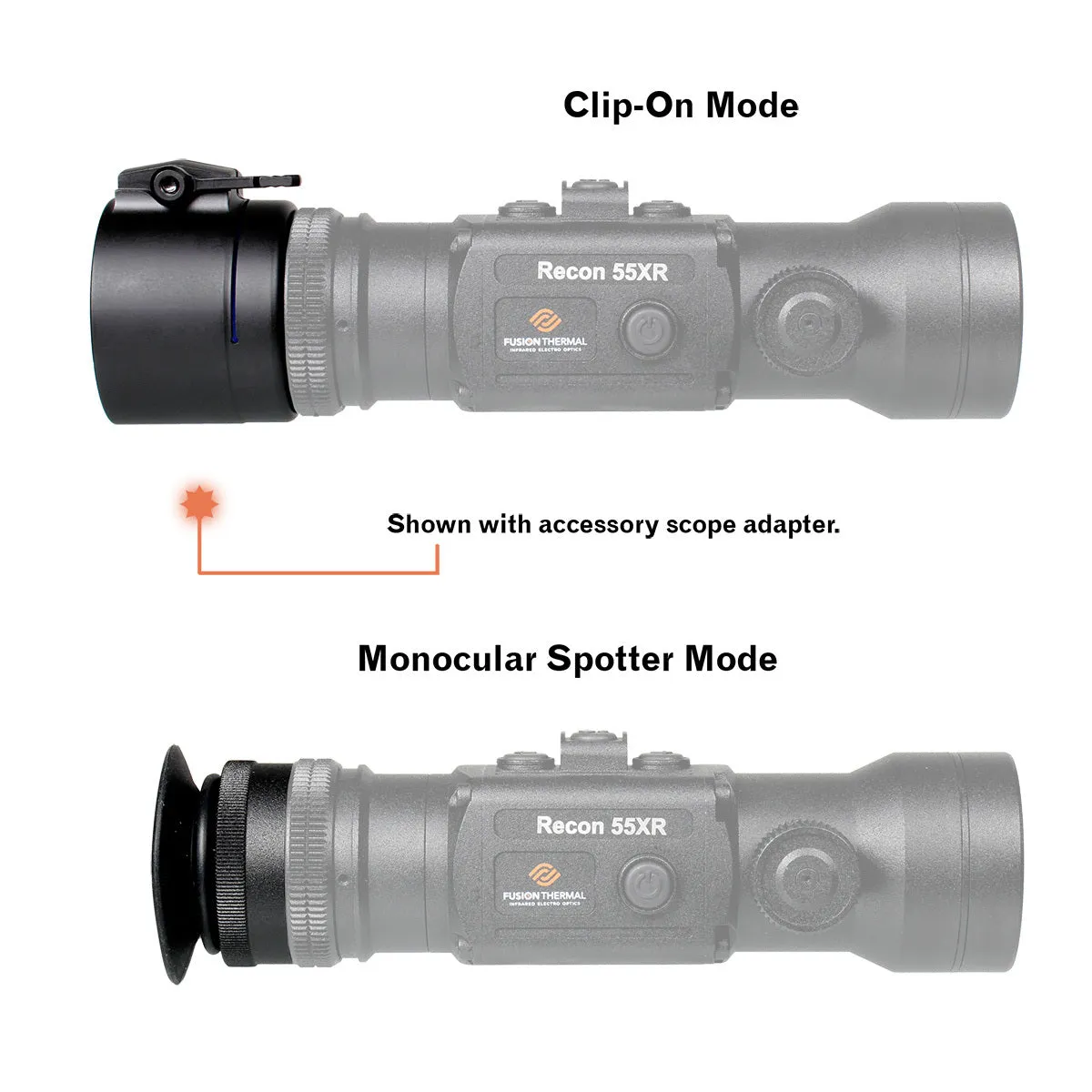 Fusion Thermal Recon 55XR-LH Left Hand Variant Thermal Clip-On - Day Scope Converter