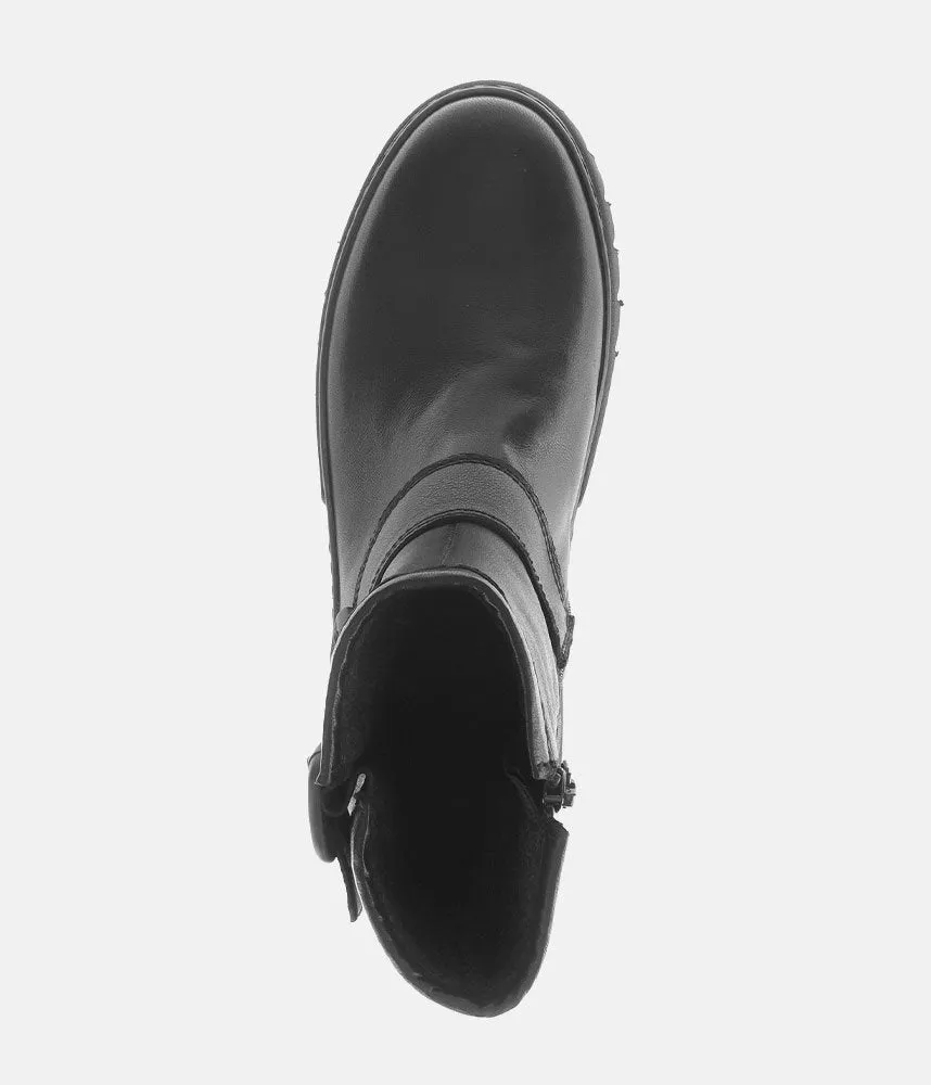 Gabor Fashionable Black Buckle Ankle Boots