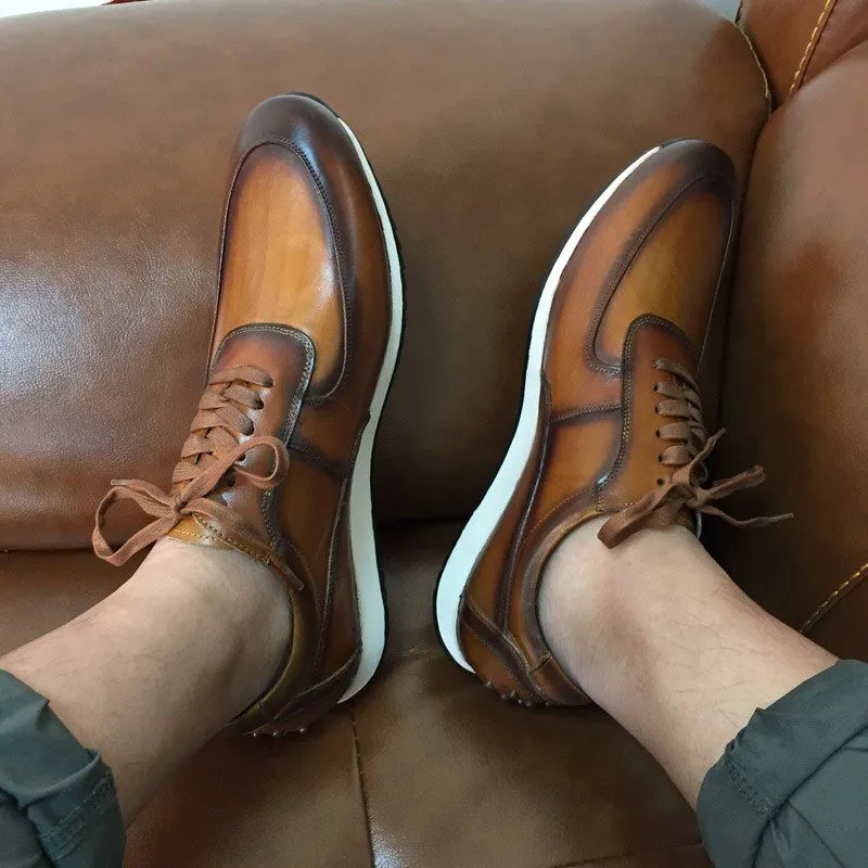 Genuine Leather Oxford  Street Style Sneakers Men's Casual Shoes MCSGT46
