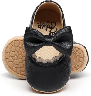 HONGTEYA Infant Baby Girls Mary Jane Flats Non Slip for Toddler First Walkers Soft Sole PU Leather Crib Shoes Sneaker Wedding Party Christmas Princess Dress Shoes Baby Moccasins Girls
