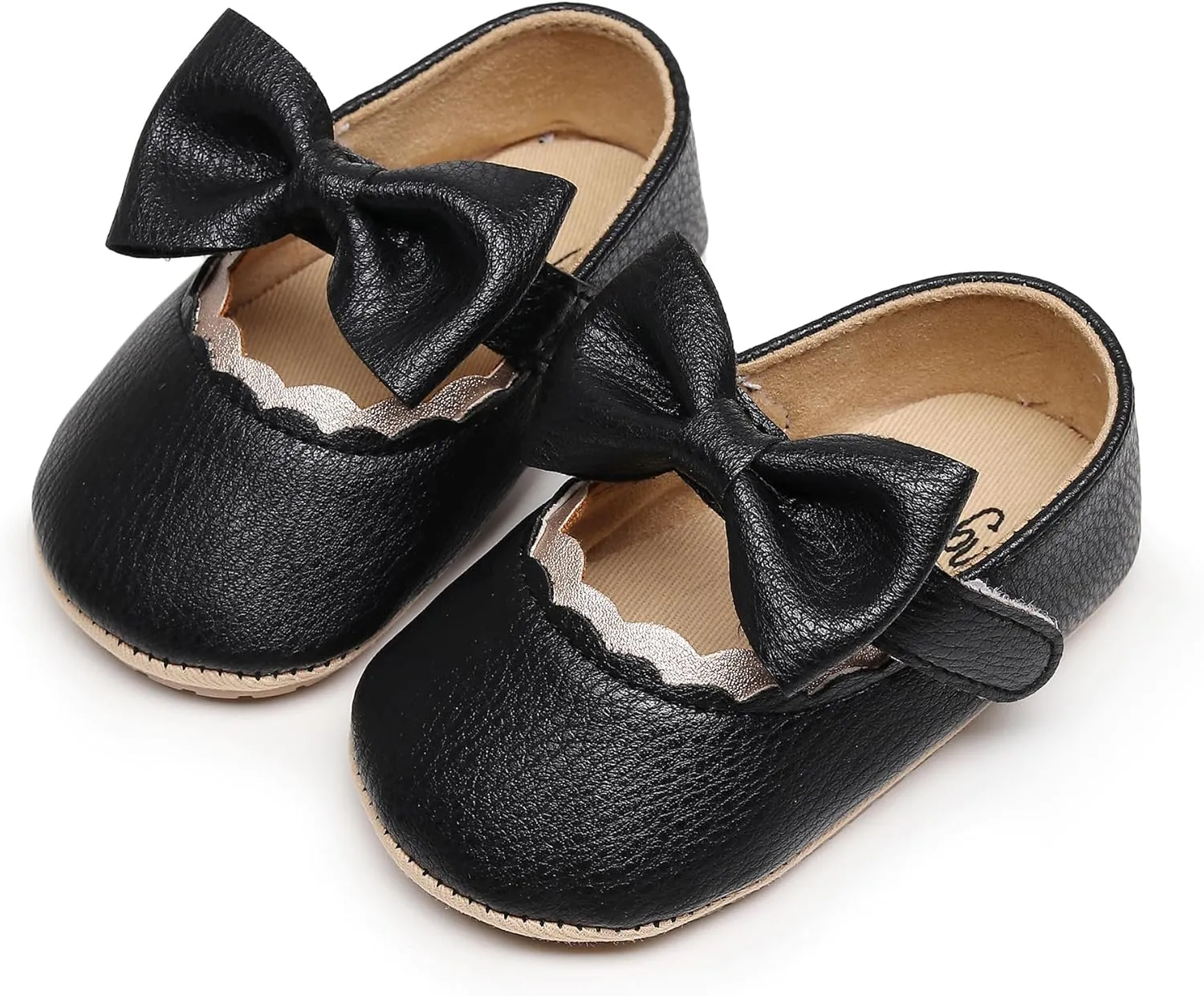HONGTEYA Infant Baby Girls Mary Jane Flats Non Slip for Toddler First Walkers Soft Sole PU Leather Crib Shoes Sneaker Wedding Party Christmas Princess Dress Shoes Baby Moccasins Girls