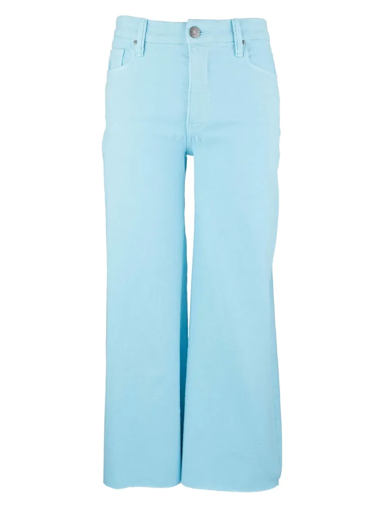 Kut from the Kloth Meg High Rise Fab AB Wide Leg Raw Hem  Capri Blue
