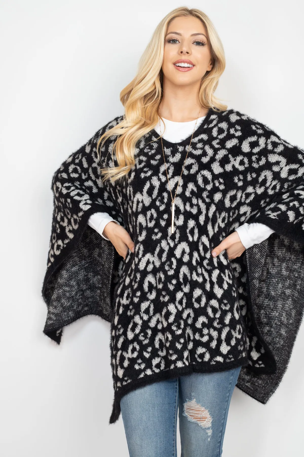 LEOPARD PRINT PONCHO