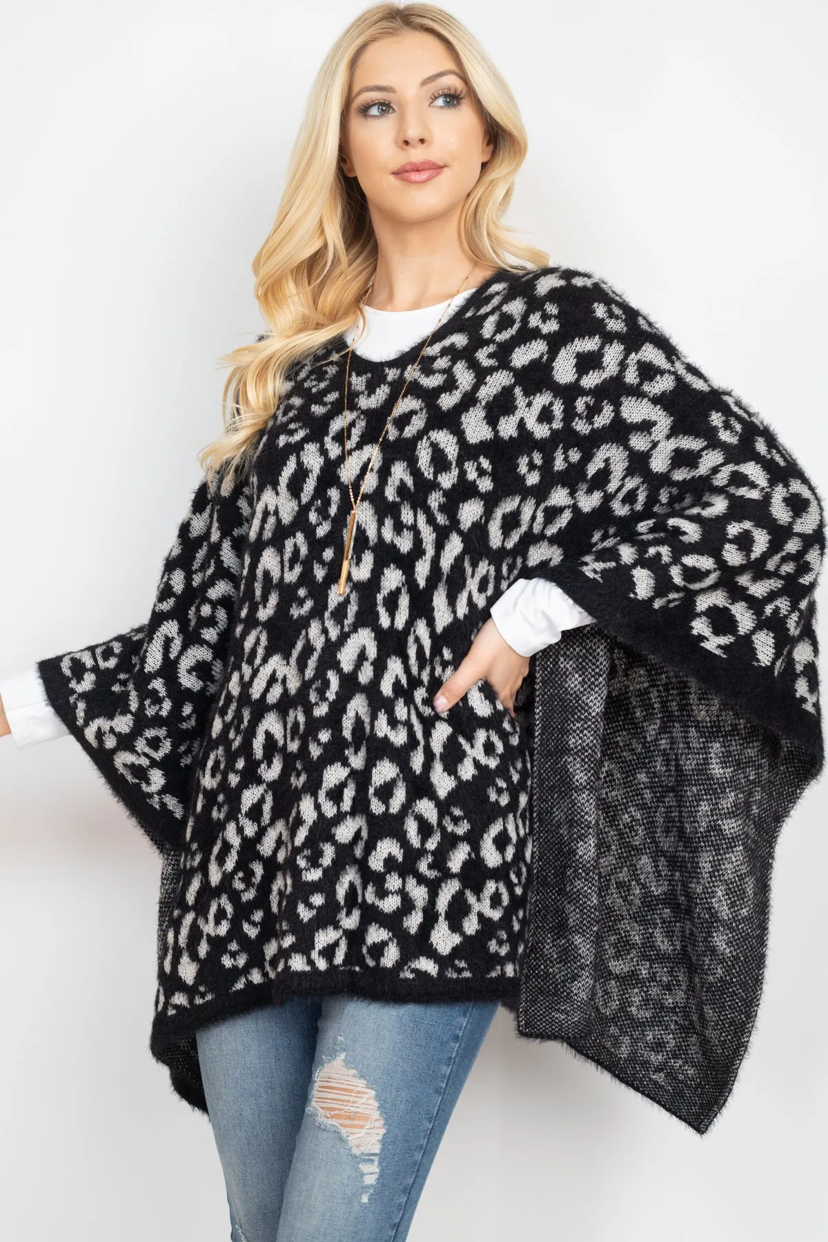 LEOPARD PRINT PONCHO