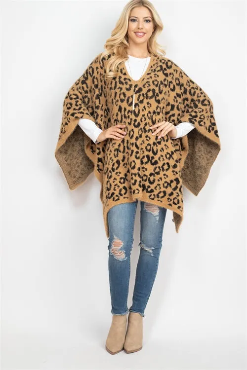 LEOPARD PRINT PONCHO