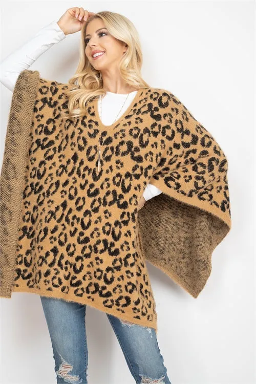 LEOPARD PRINT PONCHO