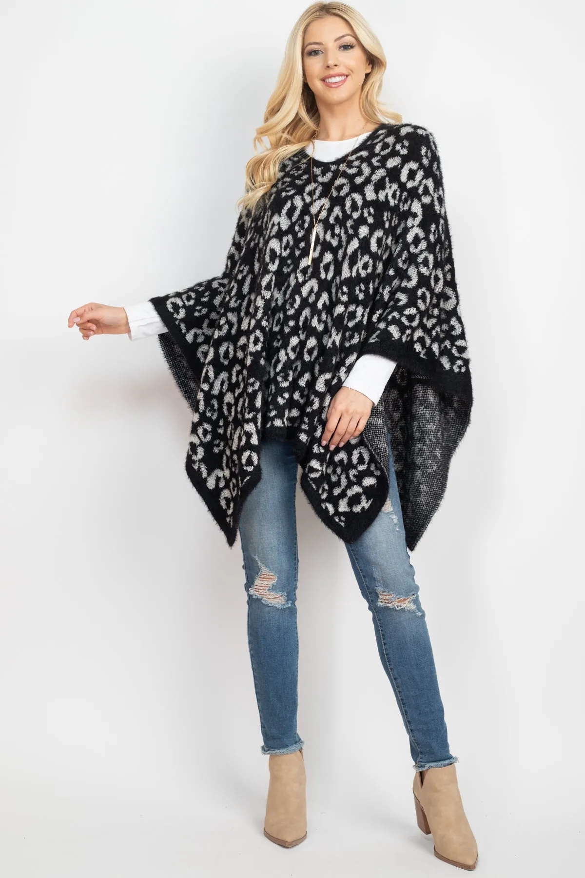 LEOPARD PRINT PONCHO
