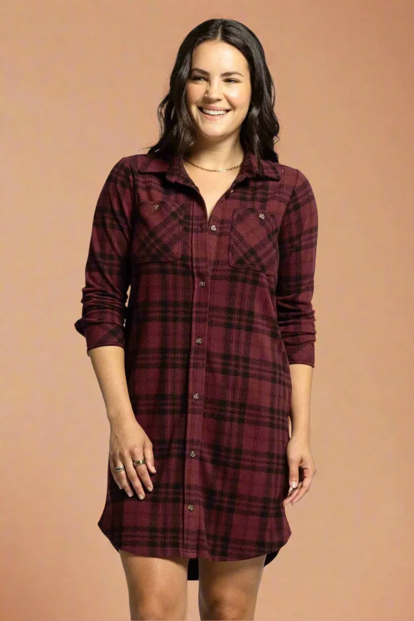 Leslie Button Down Dress - Red