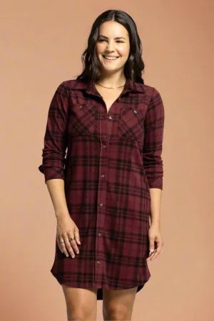Leslie Button Down Dress - Red