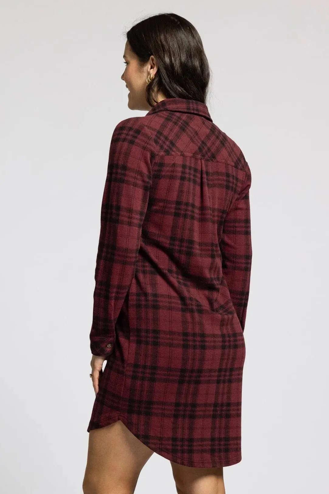 Leslie Button Down Dress - Red