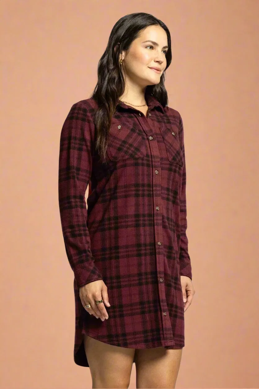 Leslie Button Down Dress - Red