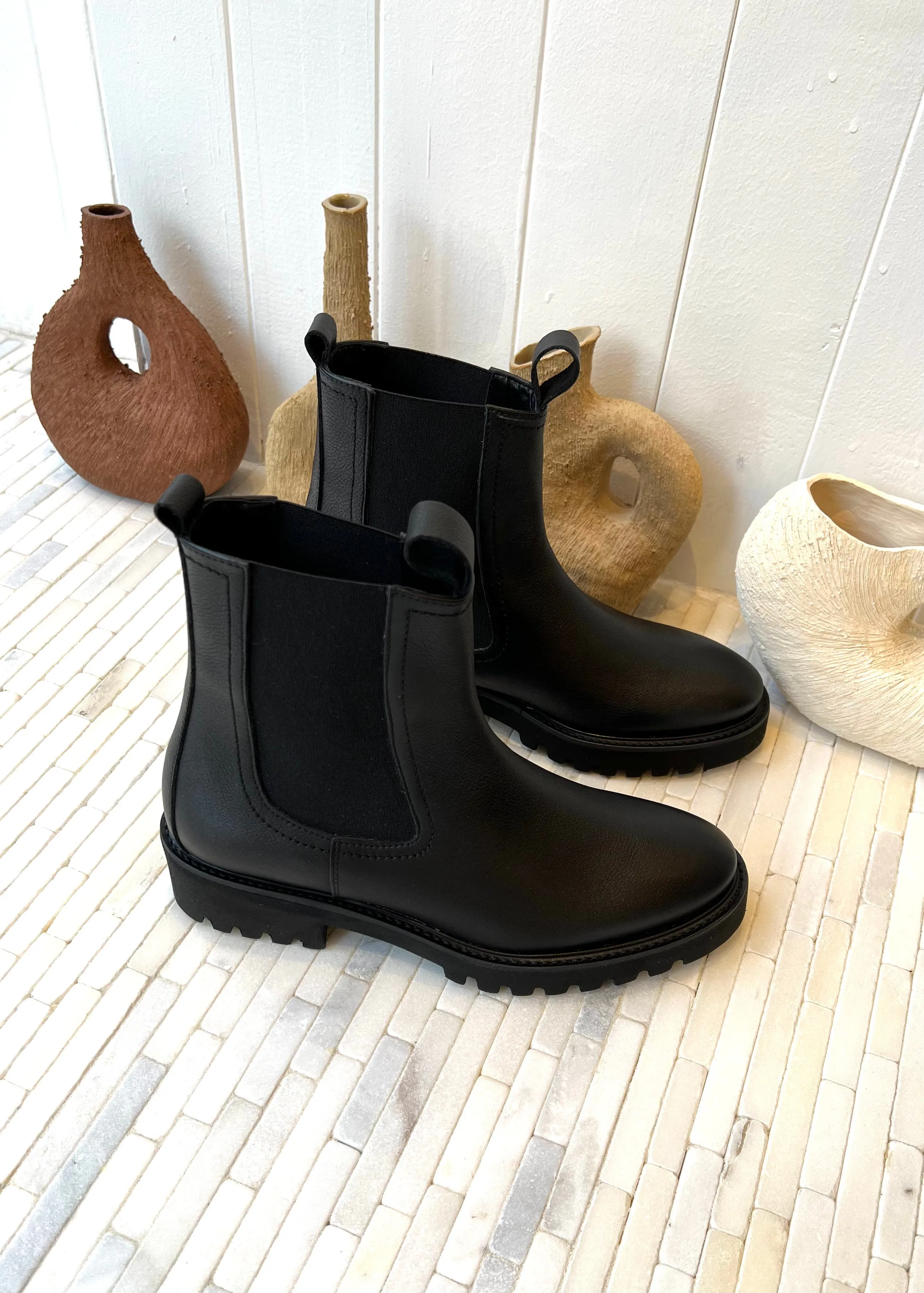 Marta Chelsea Boot in Black Leather