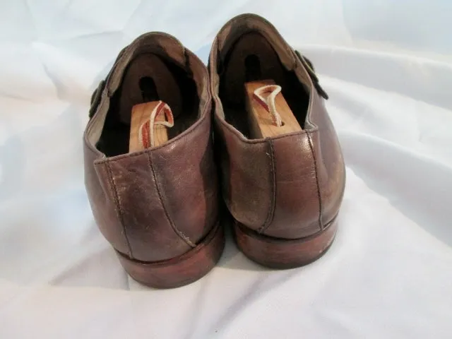 Mens ASTON GREY CHATSWORTH Leather OXFORD Loafer Shoe 13 BROWN Buckle
