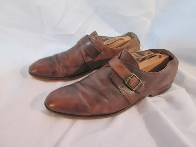 Mens ASTON GREY CHATSWORTH Leather OXFORD Loafer Shoe 13 BROWN Buckle