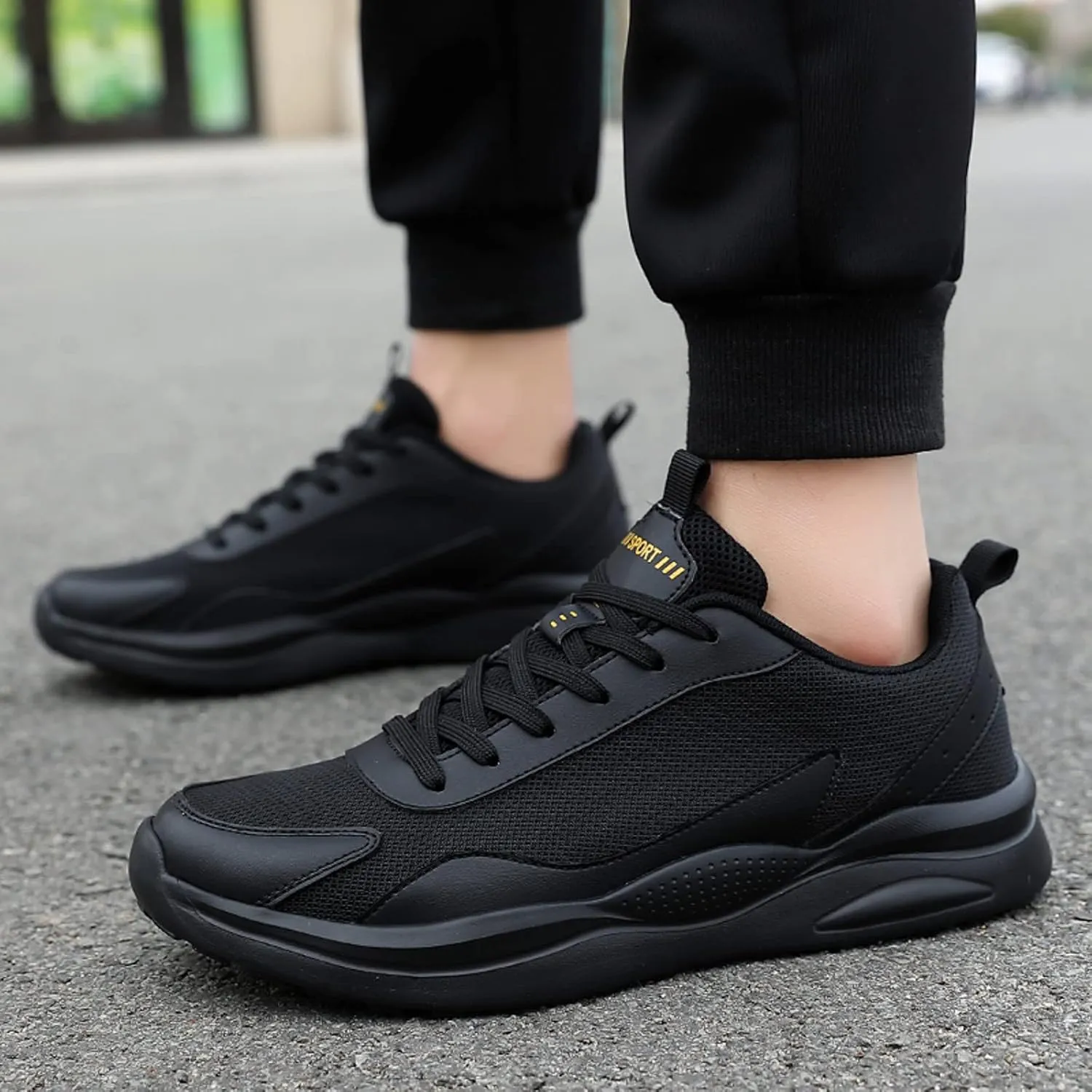 Men's Comfortable Stretch Workout Shoes Outdoor Athletic Lace Up Hiking Shoe Non Slip Work Sport Shoes for Men