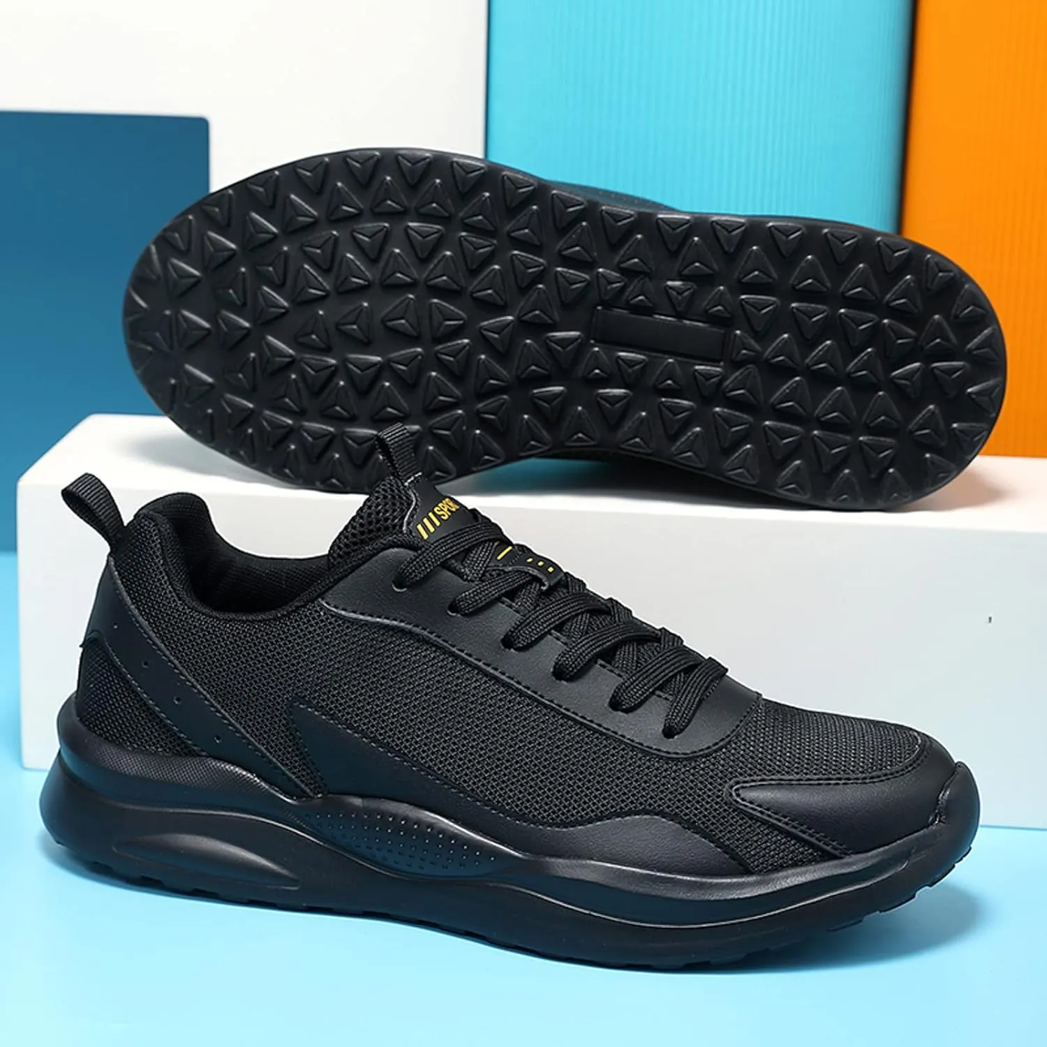 Men's Comfortable Stretch Workout Shoes Outdoor Athletic Lace Up Hiking Shoe Non Slip Work Sport Shoes for Men