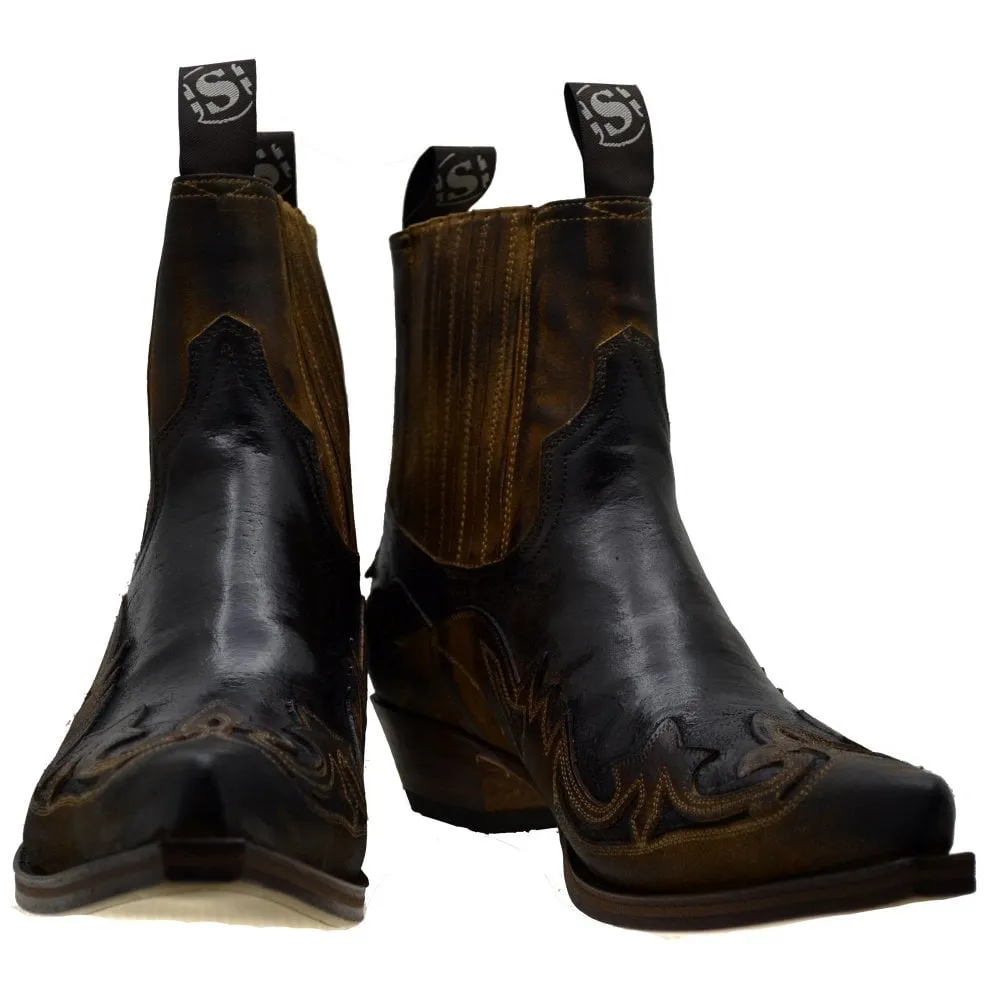 Men's Cowboy Boots Sendra 4660 Quercia Leather Cuban Heel