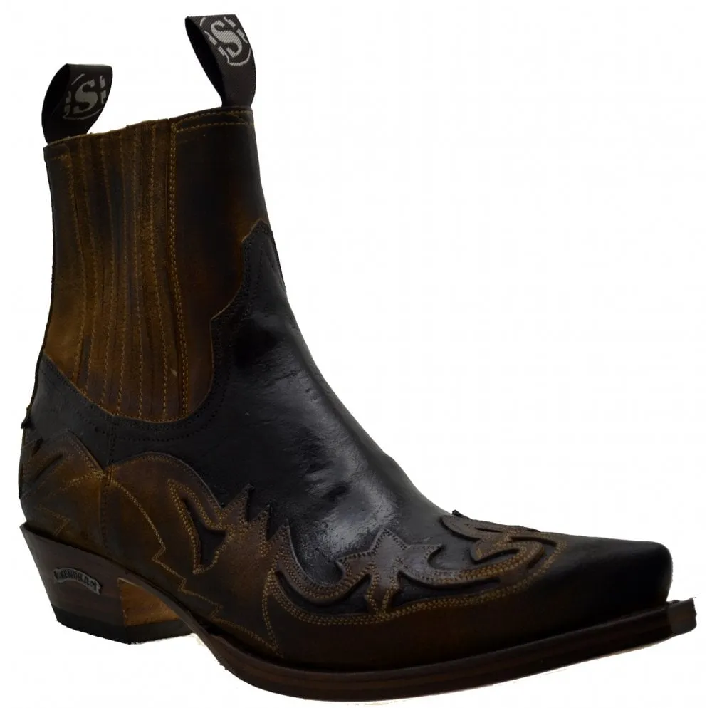 Men's Cowboy Boots Sendra 4660 Quercia Leather Cuban Heel