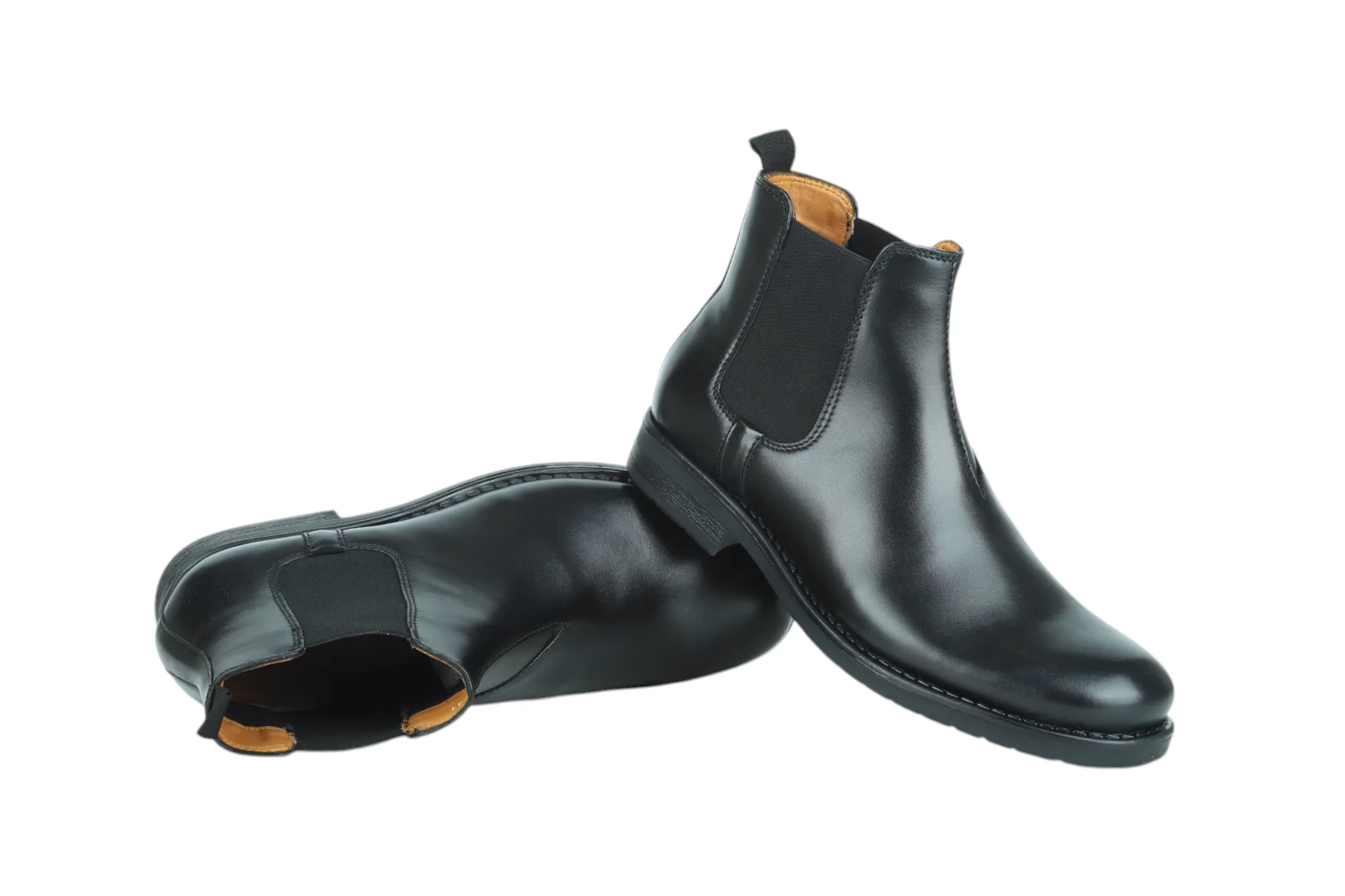 Mens Premium Leather Chelsea Slip On Boots 91530