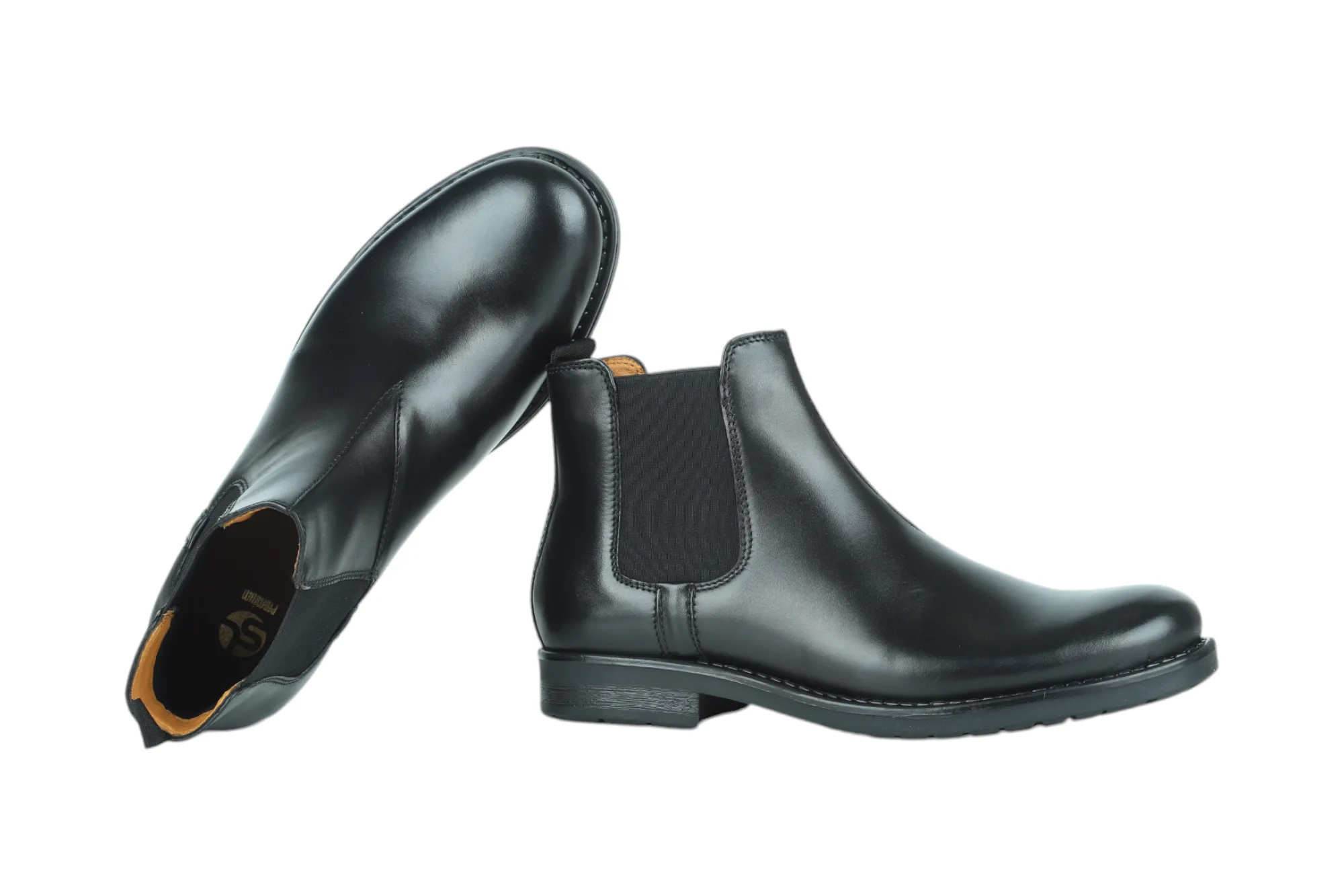 Mens Premium Leather Chelsea Slip On Boots 91530
