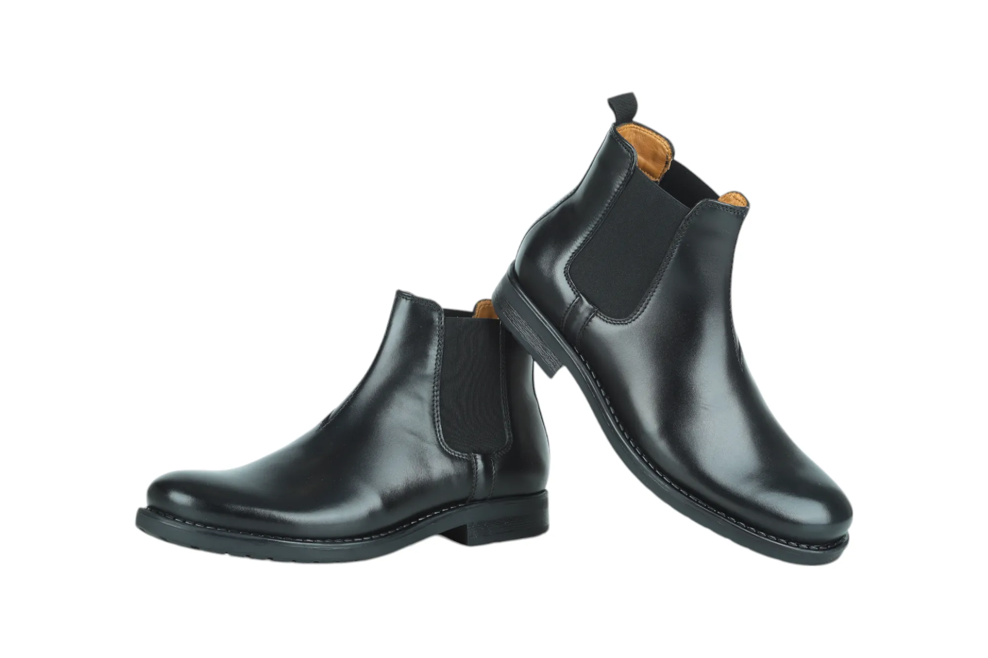 Mens Premium Leather Chelsea Slip On Boots 91530