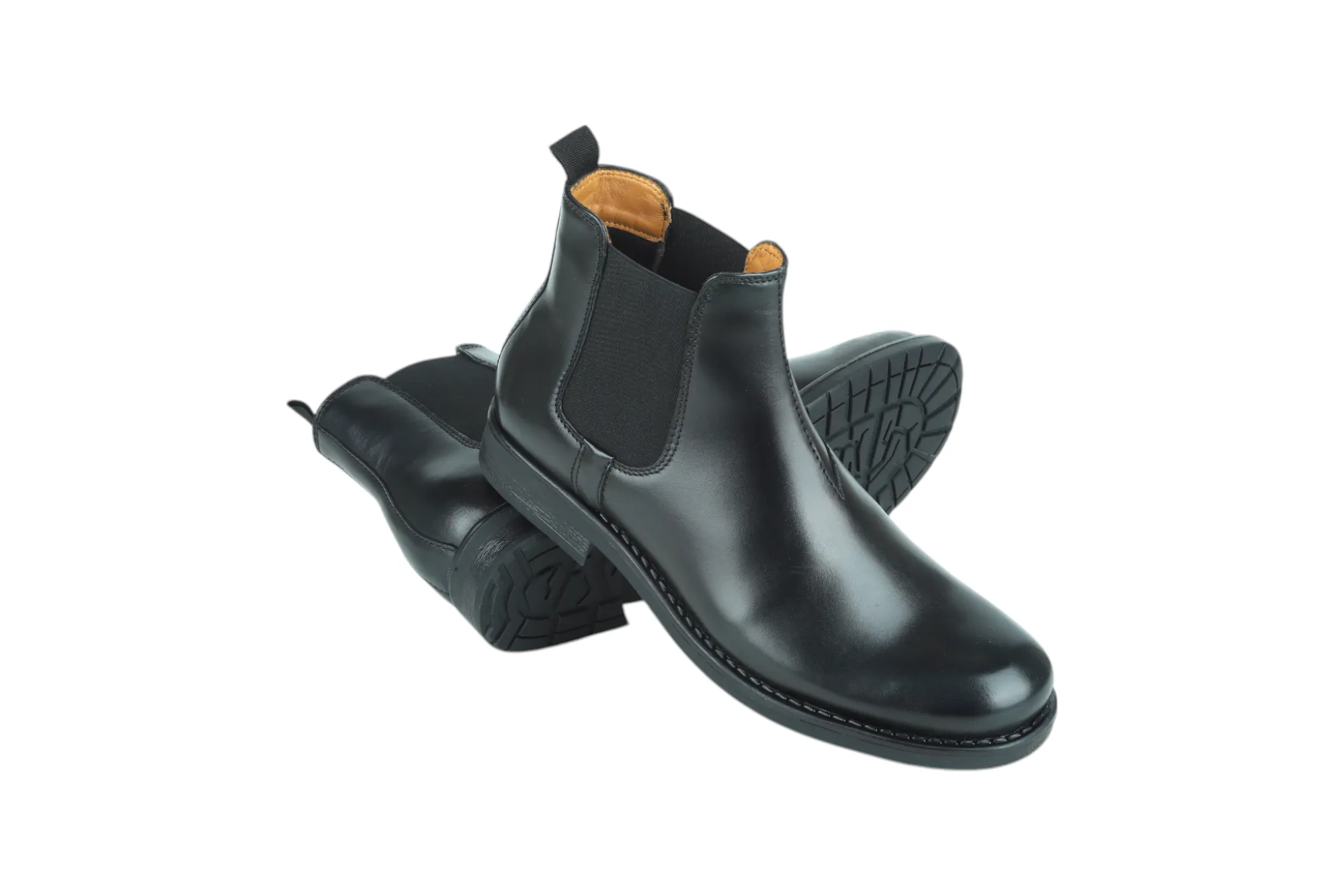 Mens Premium Leather Chelsea Slip On Boots 91530