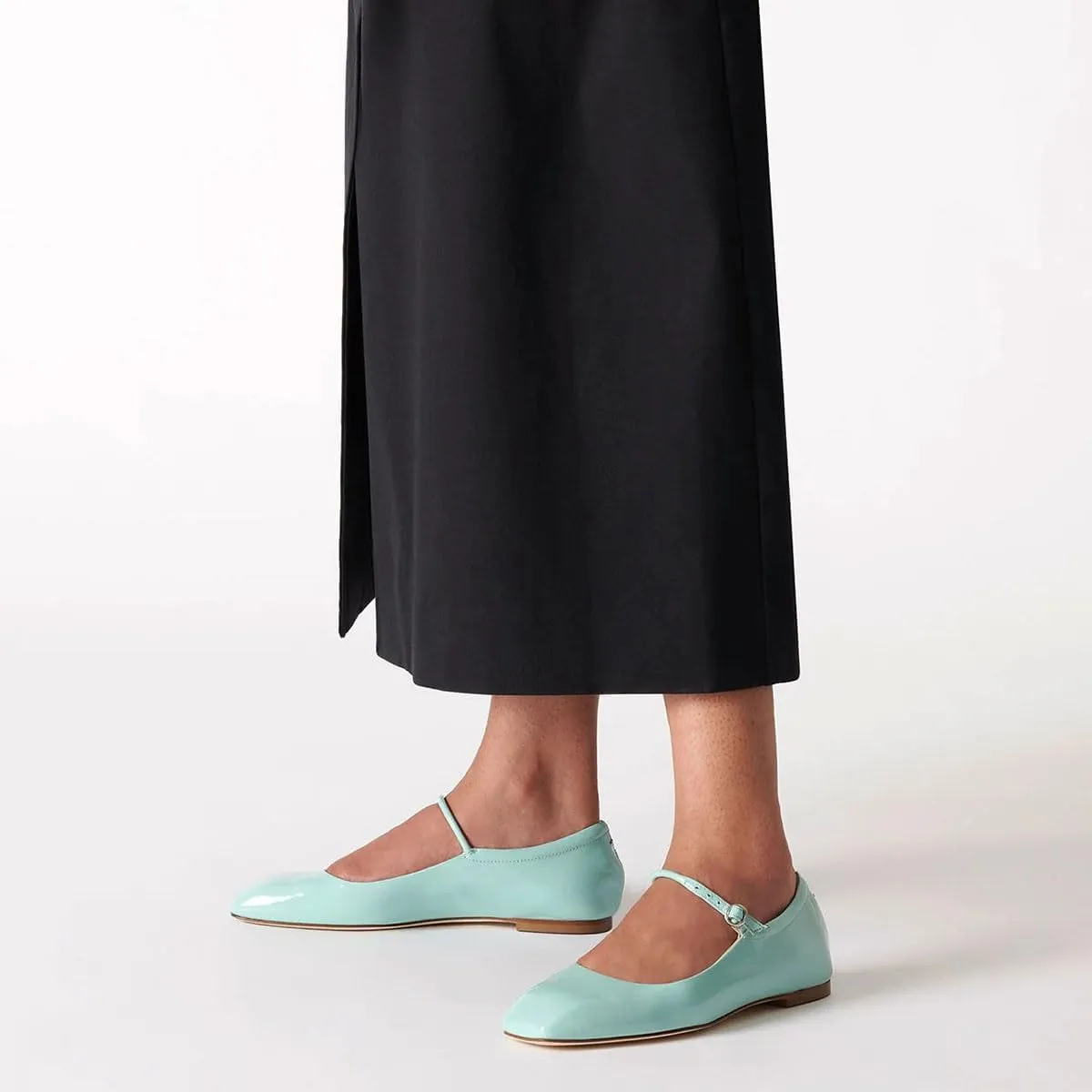 miss left Women's Adorable Closed Square Toe Mary Jane Flats Adjustable Strap Buckle Ballet Flat Comfort Dance Ballroom Shoes Size 4-16 US