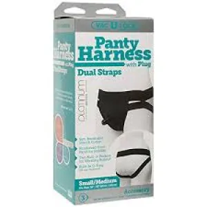 Panty harness with plug dual straps