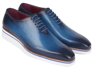 Paul Parkman Men's Smart Casual Wholecut Oxfords Blue