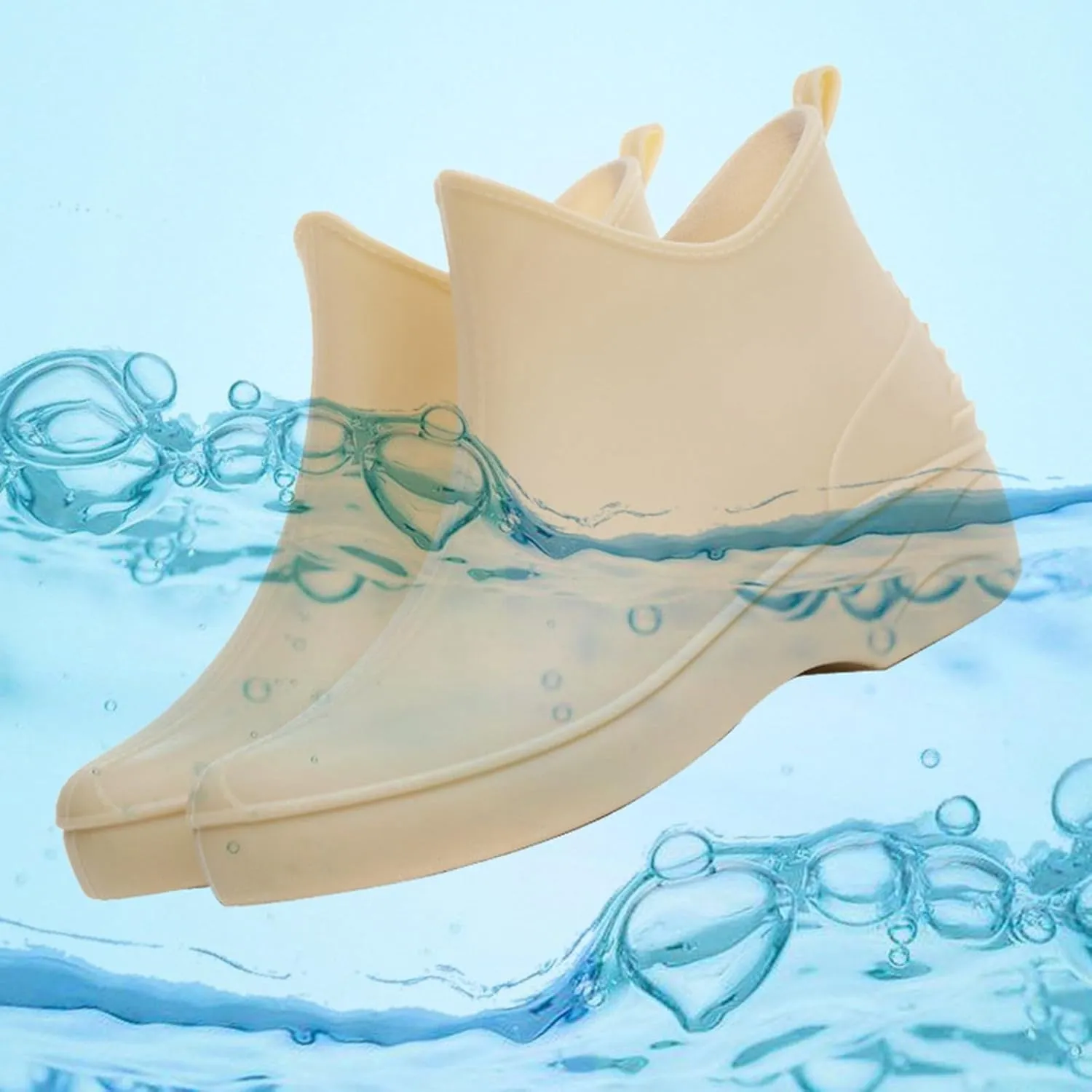 Rain Boots Women Wide Foot Mens Grounded Footwear Ankle Booties with Heel Barefoot Shoes Casual Fall Women's Mid Calf Rain Boots Waterproof Fashion Rain Boots